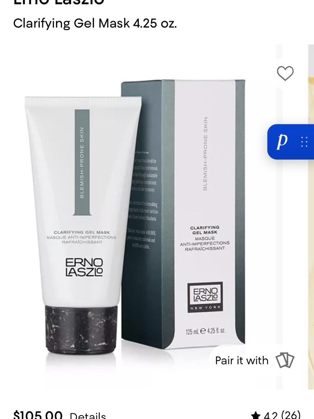 Erno Laszlo Clarifying Gel Mask – White & Dark Gray NWOB